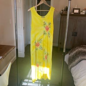 yellow sundress bought in Hawaii